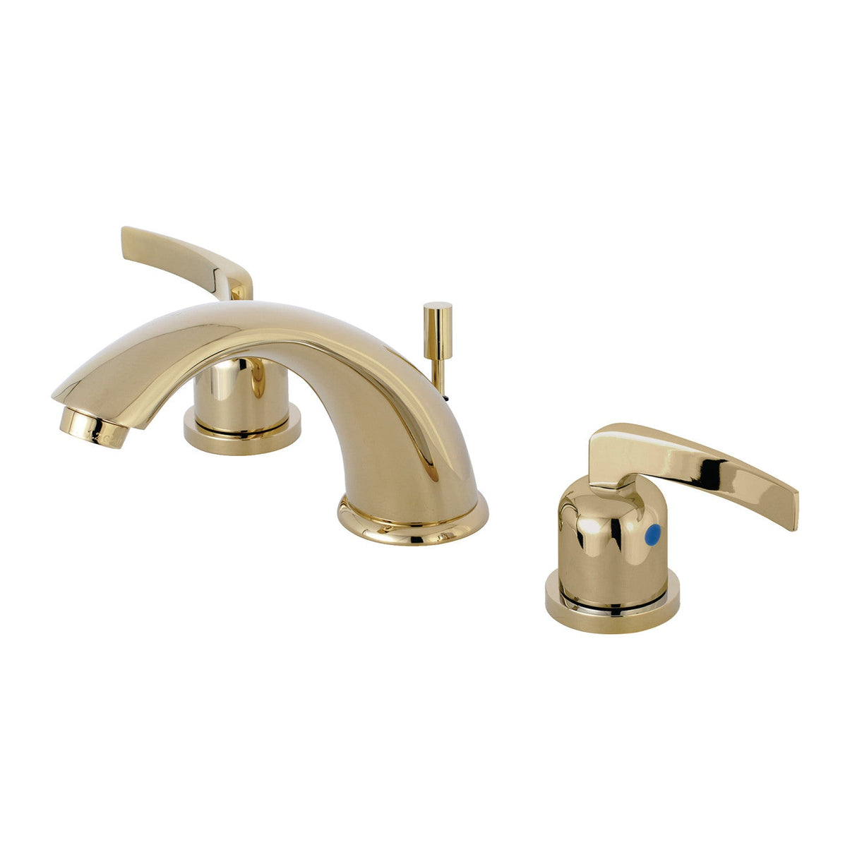 Centurion KB8962EFL Two-Handle 3-Hole Deck Mount Widespread Bathroom Faucet with Plastic Pop-Up, Polished Brass