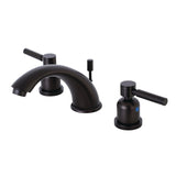 Concord KB8965DL Two-Handle 3-Hole Deck Mount Widespread Bathroom Faucet with Plastic Pop-Up, Oil Rubbed Bronze