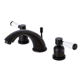 Paris KB8965DPL Two-Handle 3-Hole Deck Mount Widespread Bathroom Faucet with Plastic Pop-Up, Oil Rubbed Bronze