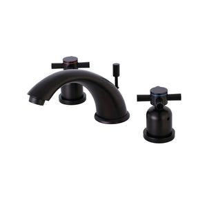 Concord KB8965DX Two-Handle 3-Hole Deck Mount Widespread Bathroom Faucet with Plastic Pop-Up, Oil Rubbed Bronze