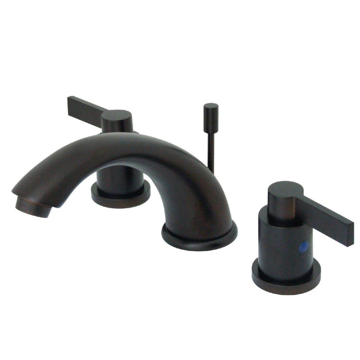 NuvoFusion KB8965NDL Two-Handle 3-Hole Deck Mount Widespread Bathroom Faucet with Plastic Pop-Up, Oil Rubbed Bronze