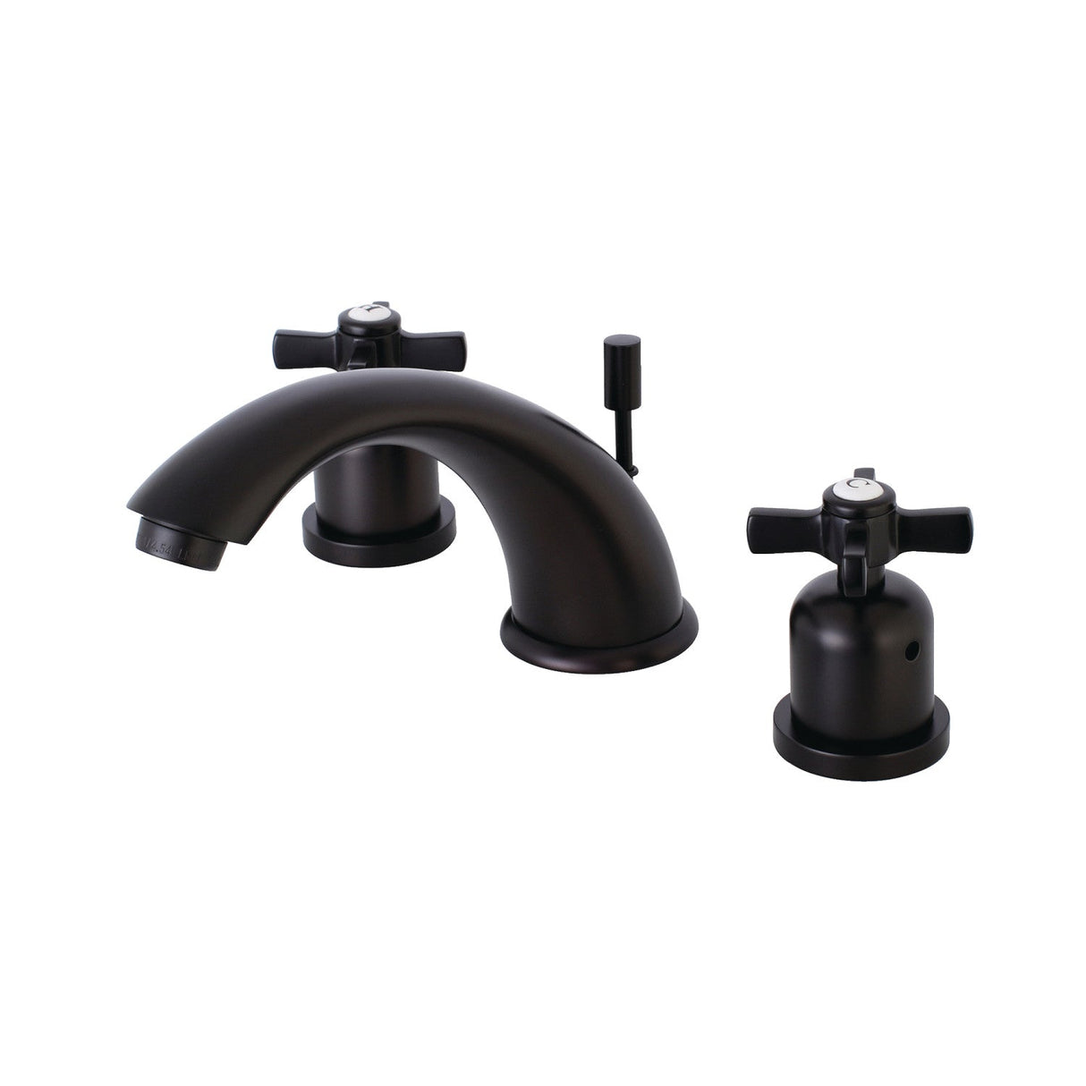 Millennium KB8965ZX Two-Handle 3-Hole Deck Mount Widespread Bathroom Faucet with Plastic Pop-Up, Oil Rubbed Bronze