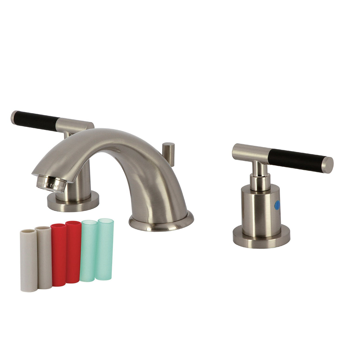 Kaiser KB8968CKL Two-Handle 3-Hole Deck Mount Widespread Bathroom Faucet with Pop-Up Drain, Brushed Nickel