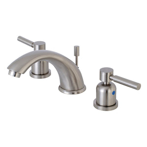 Concord KB8968DL Two-Handle 3-Hole Deck Mount Widespread Bathroom Faucet with Plastic Pop-Up, Brushed Nickel