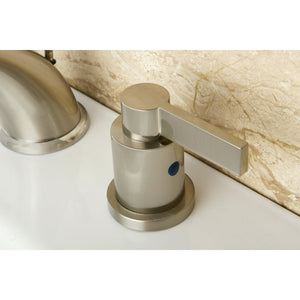 NuvoFusion KB8968NDL Two-Handle 3-Hole Deck Mount Widespread Bathroom Faucet with Plastic Pop-Up, Brushed Nickel