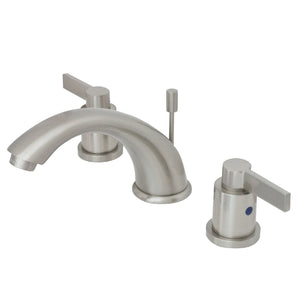 NuvoFusion KB8968NDL Two-Handle 3-Hole Deck Mount Widespread Bathroom Faucet with Plastic Pop-Up, Brushed Nickel