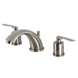 Serena KB8968SVL Two-Handle 3-Hole Deck Mount Widespread Bathroom Faucet with Pop-Up Drain, Brushed Nickel