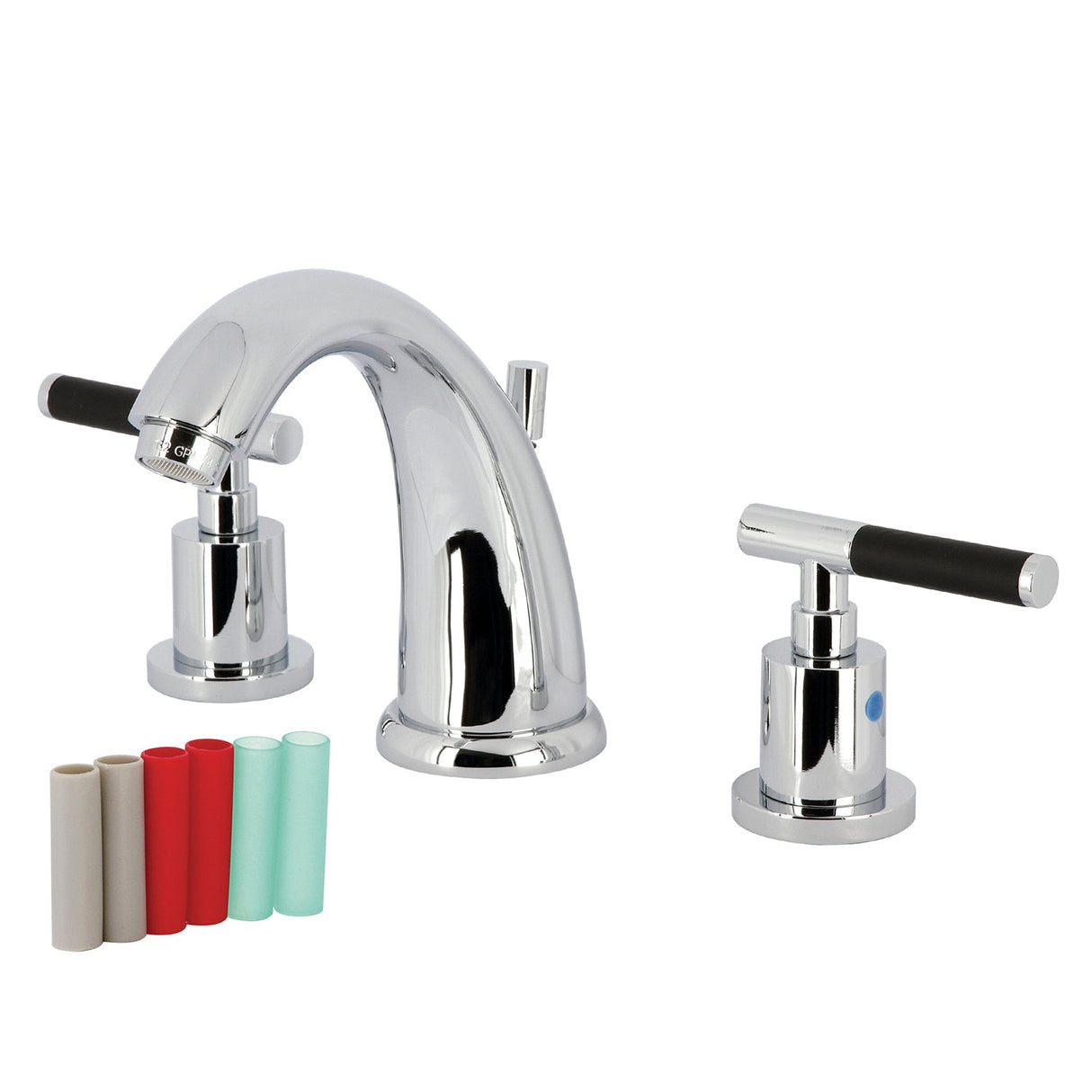 Kaiser KB8981CKL Two-Handle 3-Hole Deck Mount Widespread Bathroom Faucet with Pop-Up Drain, Polished Chrome