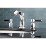 Kaiser KB8981DKL Two-Handle 3-Hole Deck Mount Widespread Bathroom Faucet with Plastic Pop-Up, Polished Chrome