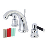 Kaiser KB8981DKL Two-Handle 3-Hole Deck Mount Widespread Bathroom Faucet with Plastic Pop-Up, Polished Chrome