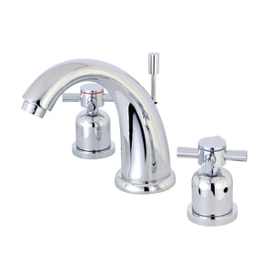Concord KB8981DX Two-Handle 3-Hole Deck Mount Widespread Bathroom Faucet with Plastic Pop-Up, Polished Chrome