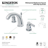 NuvoFusion KB8981NDL Two-Handle 3-Hole Deck Mount Widespread Bathroom Faucet with Plastic Pop-Up, Polished Chrome