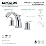 Serena KB8981SVL Two-Handle 3-Hole Deck Mount Widespread Bathroom Faucet with Pop-Up Drain, Polished Chrome