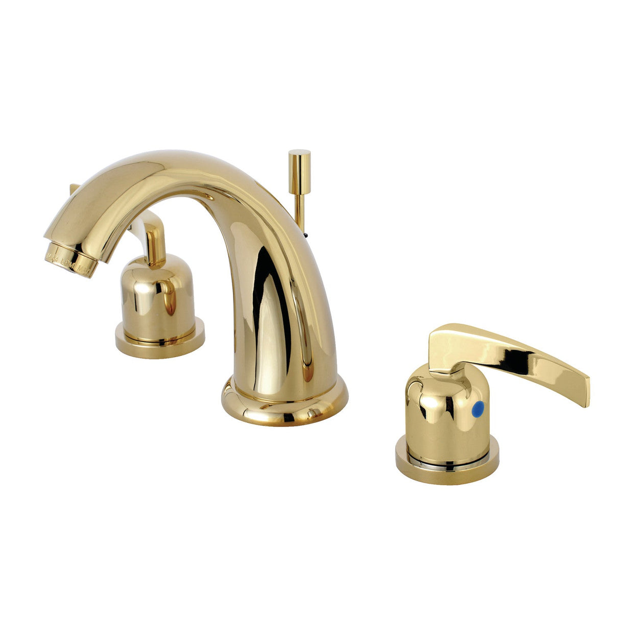 Centurion KB8982EFL Two-Handle 3-Hole Deck Mount Widespread Bathroom Faucet with Plastic Pop-Up, Polished Brass
