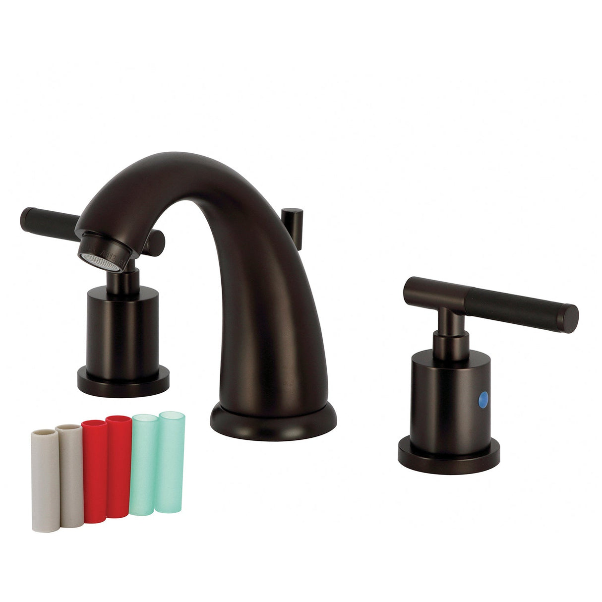 Kaiser KB8985CKL Two-Handle 3-Hole Deck Mount Widespread Bathroom Faucet with Pop-Up Drain, Oil Rubbed Bronze