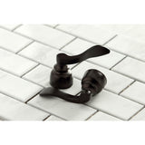 NuWave French KB8985NFL Two-Handle 3-Hole Deck Mount Widespread Bathroom Faucet with Plastic Pop-Up, Oil Rubbed Bronze