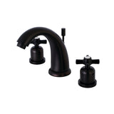 Millennium KB8985ZX Two-Handle 3-Hole Deck Mount Widespread Bathroom Faucet with Plastic Pop-Up, Oil Rubbed Bronze