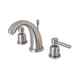 Concord KB8988DL Two-Handle 3-Hole Deck Mount Widespread Bathroom Faucet with Plastic Pop-Up, Brushed Nickel