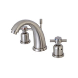 Concord KB8988DX Two-Handle 3-Hole Deck Mount Widespread Bathroom Faucet with Plastic Pop-Up, Brushed Nickel