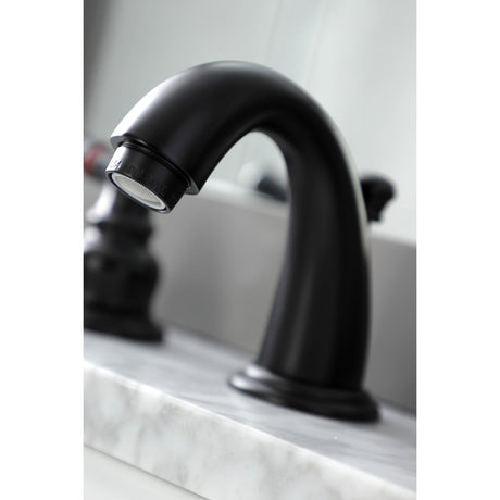 Magellan KB910 Two-Handle 3-Hole Deck Mount Widespread Bathroom Faucet with Plastic Pop-Up, Matte Black