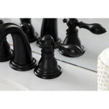 American Classic KB910ACL Two-Handle 3-Hole Deck Mount Widespread Bathroom Faucet with Plastic Pop-Up, Matte Black