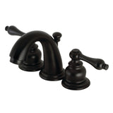 Victorian KB910AL Two-Handle 3-Hole Deck Mount Widespread Bathroom Faucet with Plastic Pop-Up, Matte Black