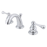 Vintage KB911BL Two-Handle 3-Hole Deck Mount Widespread Bathroom Faucet with Plastic Pop-Up, Polished Chrome