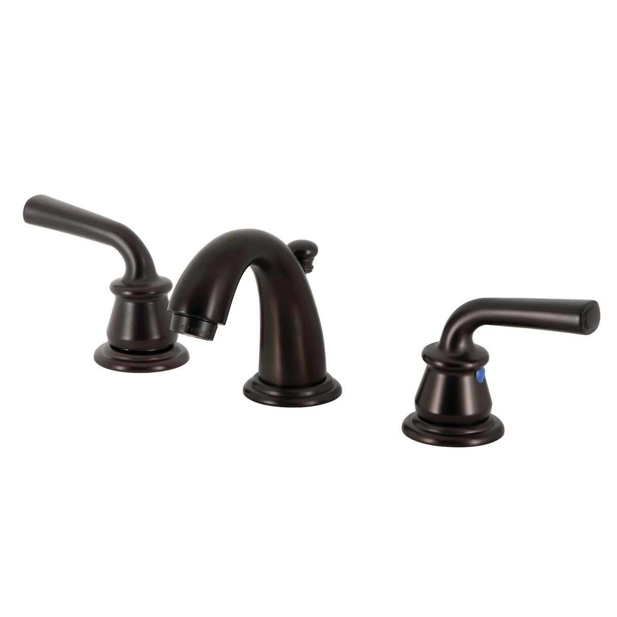 Restoration KB915RXL Two-Handle 3-Hole Deck Mount Widespread Bathroom Faucet with Plastic Pop-Up, Oil Rubbed Bronze