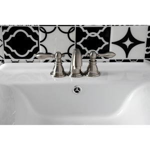 American Classic KB918ACL Two-Handle 3-Hole Deck Mount Widespread Bathroom Faucet with Plastic Pop-Up, Brushed Nickel