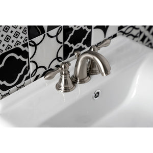 American Classic KB918ACL Two-Handle 3-Hole Deck Mount Widespread Bathroom Faucet with Plastic Pop-Up, Brushed Nickel