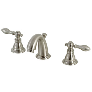 American Classic KB918ACL Two-Handle 3-Hole Deck Mount Widespread Bathroom Faucet with Plastic Pop-Up, Brushed Nickel