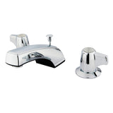 Americana KB920B Two-Handle 3-Hole Deck Mount Widespread Bathroom Faucet with Retail Pop-Up, Polished Chrome