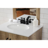 Victorian KB940AL Two-Handle 3-Hole Deck Mount Mini-Widespread Bathroom Faucet with Plastic Pop-Up, Matte Black