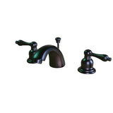 Victorian KB945AL Two-Handle 3-Hole Deck Mount Mini-Widespread Bathroom Faucet with Plastic Pop-Up, Oil Rubbed Bronze