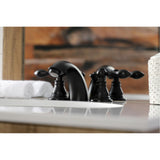 American Classic KB950ACL Two-Handle 3-Hole Deck Mount Mini-Widespread Bathroom Faucet with Plastic Pop-Up, Matte Black