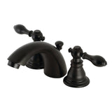 American Classic KB950ACL Two-Handle 3-Hole Deck Mount Mini-Widespread Bathroom Faucet with Plastic Pop-Up, Matte Black