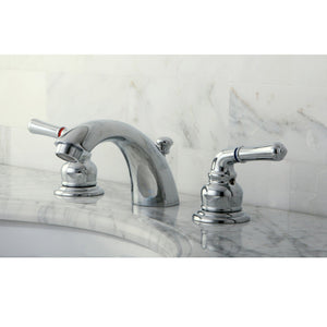 Magellan KB951 Two-Handle 3-Hole Deck Mount Mini-Widespread Bathroom Faucet with Plastic Pop-Up, Polished Chrome