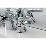 Victorian KB951B Two-Handle 3-Hole Deck Mount Mini-Widespread Bathroom Faucet with Brass Pop-Up, Polished Chrome