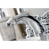 Victorian KB951B Two-Handle 3-Hole Deck Mount Mini-Widespread Bathroom Faucet with Brass Pop-Up, Polished Chrome