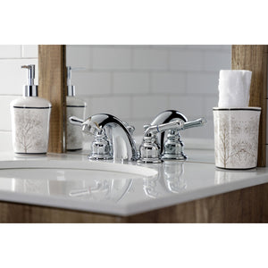 Victorian KB951B Two-Handle 3-Hole Deck Mount Mini-Widespread Bathroom Faucet with Brass Pop-Up, Polished Chrome