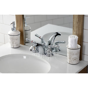 Victorian KB951B Two-Handle 3-Hole Deck Mount Mini-Widespread Bathroom Faucet with Brass Pop-Up, Polished Chrome