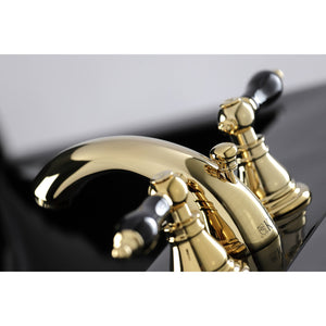 Duchess KB952AKL Two-Handle 3-Hole Deck Mount Mini-Widespread Bathroom Faucet with Plastic Pop-Up, Polished Brass
