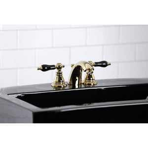 Duchess KB952AKL Two-Handle 3-Hole Deck Mount Mini-Widespread Bathroom Faucet with Plastic Pop-Up, Polished Brass