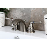 Magellan KB953 Two-Handle 3-Hole Deck Mount Mini-Widespread Bathroom Faucet with Plastic Pop-Up, Black Stainless