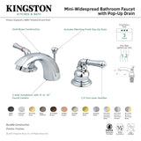 Magellan KB955 Two-Handle 3-Hole Deck Mount Mini-Widespread Bathroom Faucet with Plastic Pop-Up, Oil Rubbed Bronze