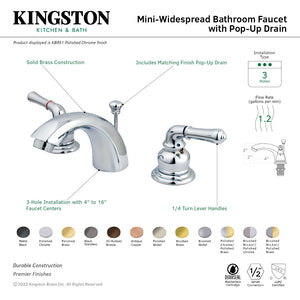 Magellan KB955 Two-Handle 3-Hole Deck Mount Mini-Widespread Bathroom Faucet with Plastic Pop-Up, Oil Rubbed Bronze