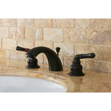 Magellan KB955 Two-Handle 3-Hole Deck Mount Mini-Widespread Bathroom Faucet with Plastic Pop-Up, Oil Rubbed Bronze