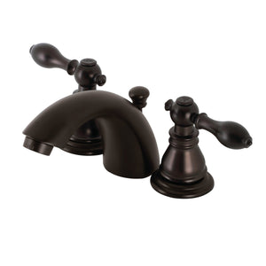 American Classic KB955ACL Two-Handle 3-Hole Deck Mount Mini-Widespread Bathroom Faucet with Plastic Pop-Up, Oil Rubbed Bronze