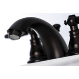 Duchess KB955AKL Two-Handle 3-Hole Deck Mount Mini-Widespread Bathroom Faucet with Plastic Pop-Up, Oil Rubbed Bronze