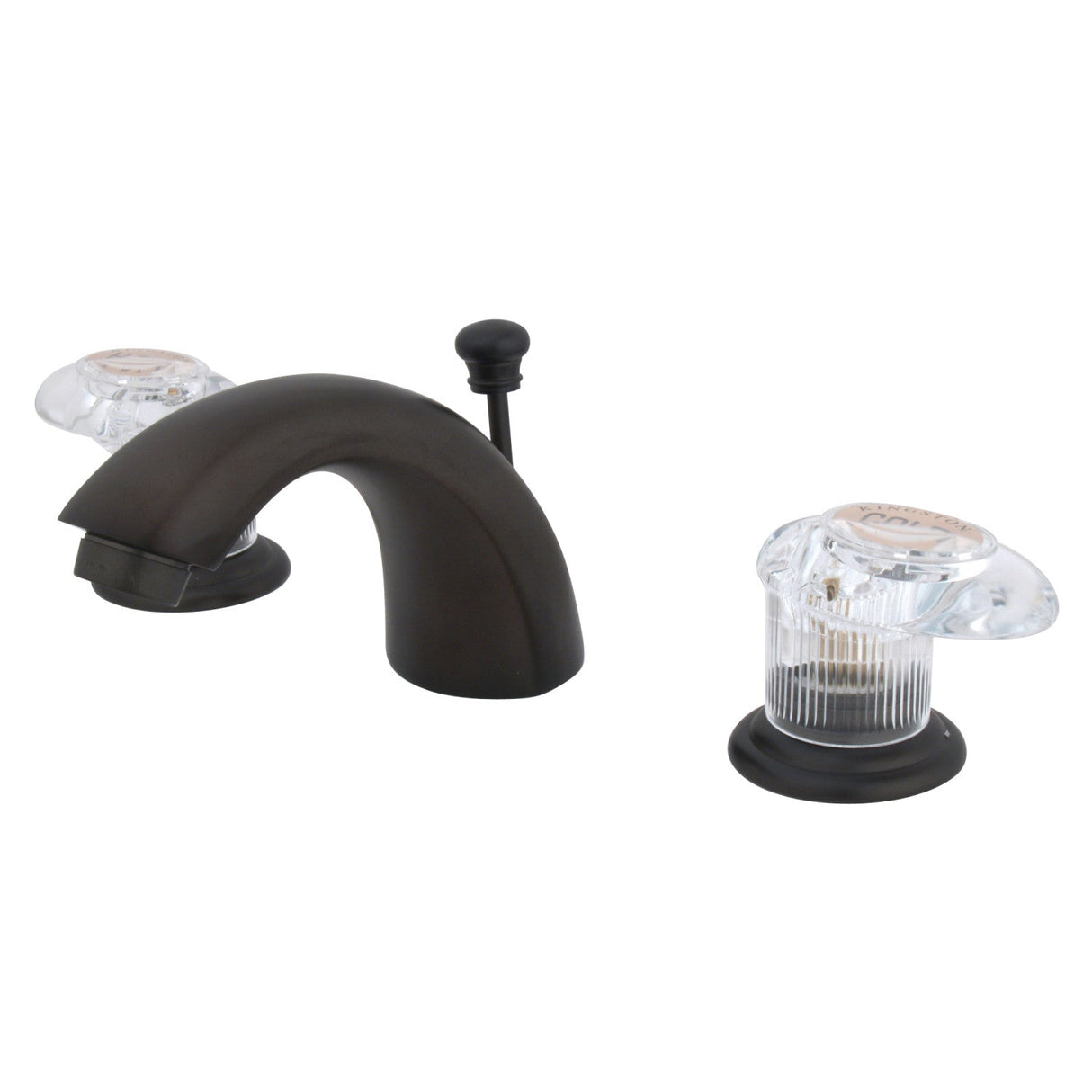 Magellan KB955ALL Two-Handle 3-Hole Deck Mount Mini-Widespread Bathroom Faucet with Plastic Pop-Up, Oil Rubbed Bronze